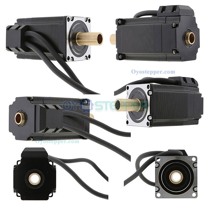 Oukeda Hollow Shaft Nema 23 Stepper Motor Bipolar 1.8 Deg 1.89 Nm 4.2A 2.52V Dual Shaft 57 x 57 mm